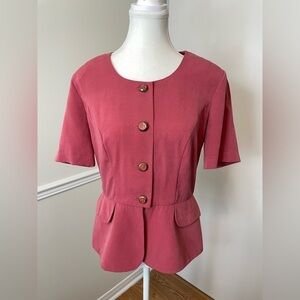 Vintage Jolibel  Short-Sleeve Button Front & Peplum Detail Blazer 8